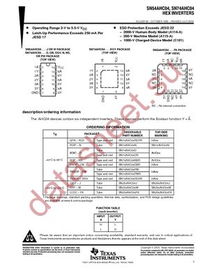 SN74AHC04D datasheet  